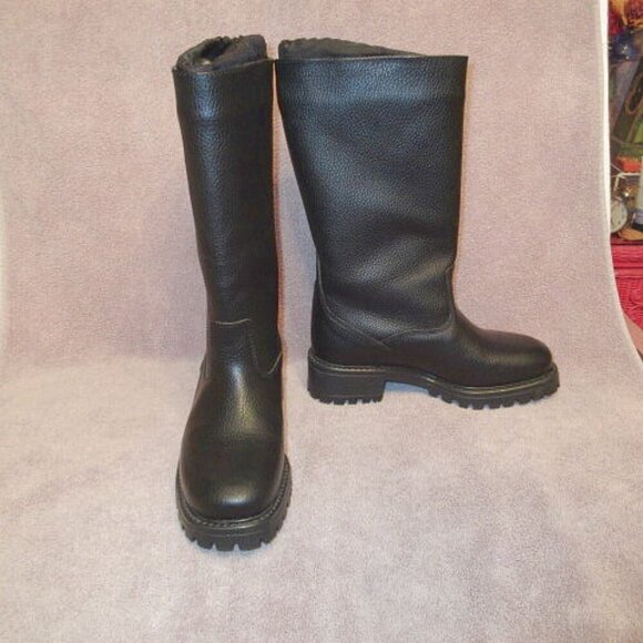 L.L. Bean Women’s Tall Leather Waterproof Boots Size 8 Wool Lined Insulated Lug - Picture 1 of 12